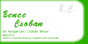 bence csoban business card